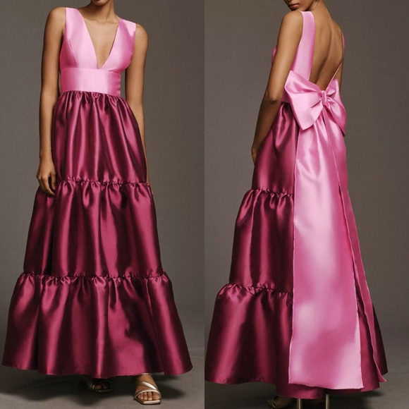 Hutch Pink Satin Gown - Picture 1 of 5